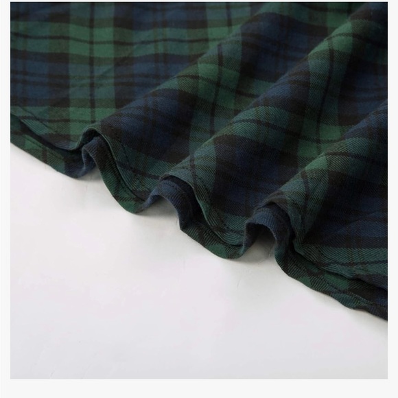 Green and Blue Plaid midi skirt - Picture 4 of 7